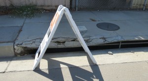 pre-existing broken sidewalk in Orange, CA